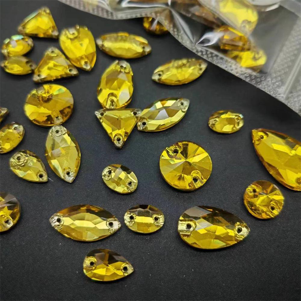 Red Resin Shiny Glass Rhinestone Stickers: Mixed Style Sewing Accents for Dancewear