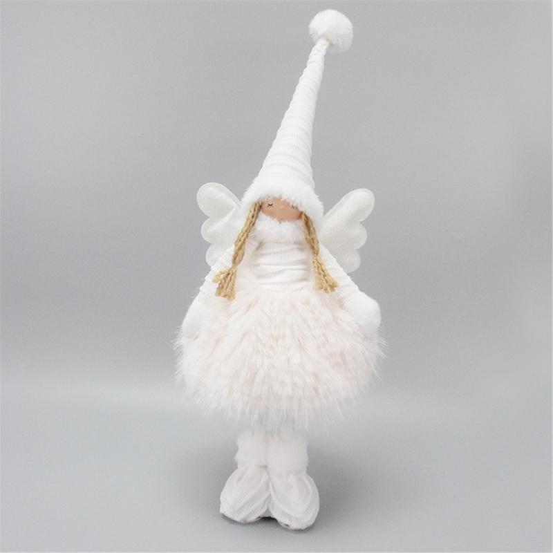 Illuminated Fabric Angel Statue Festival Tabletop Ornament Perfect For Christmas Weddings And Special Celebration