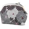[No Ren] Gamaguchi Pouch (Retro Flower - Black) with Inner Pocket
