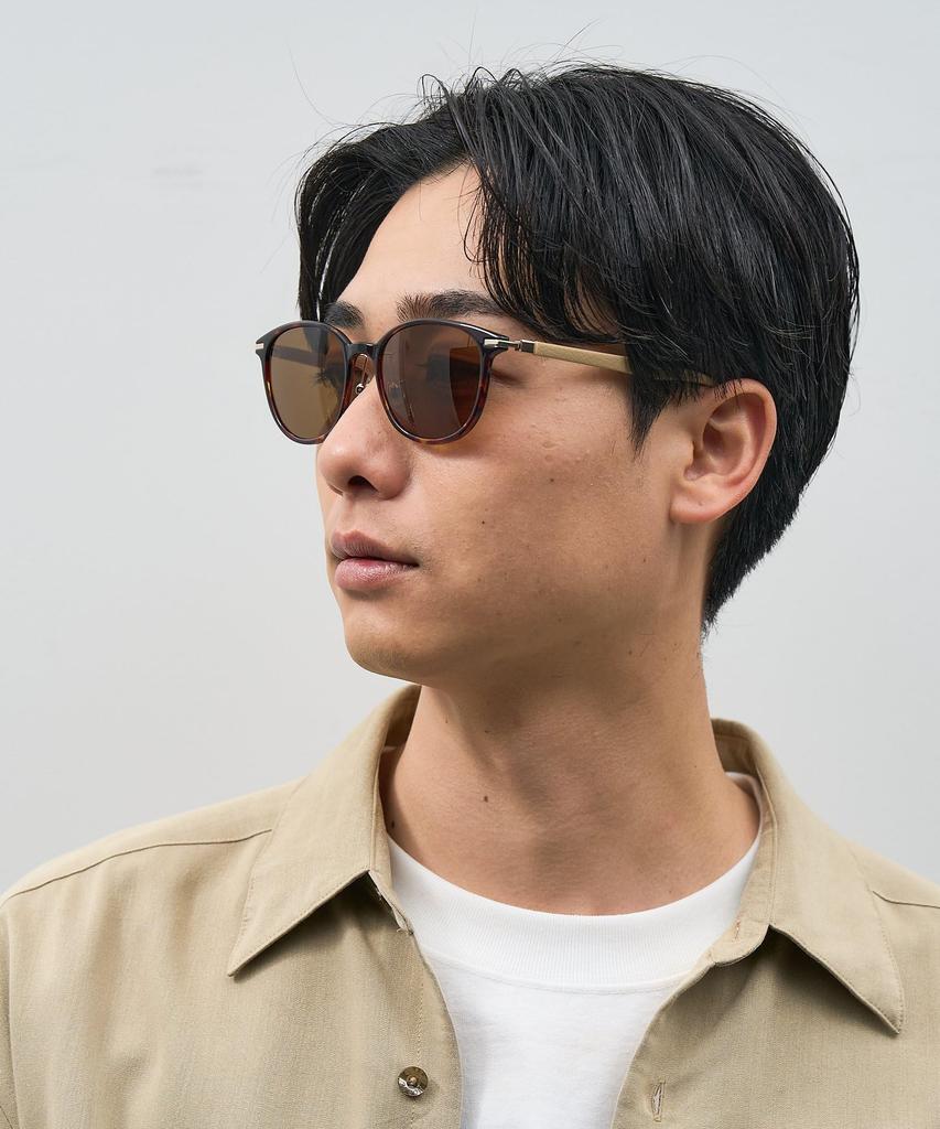 Zoff Sunglasses Colored Rubber Nose Stylish UV Unisex for Men and Women SUNCUTGlasses/UV100%CUT Boston-Style Lenses, Leather-Look Temples, Pads,