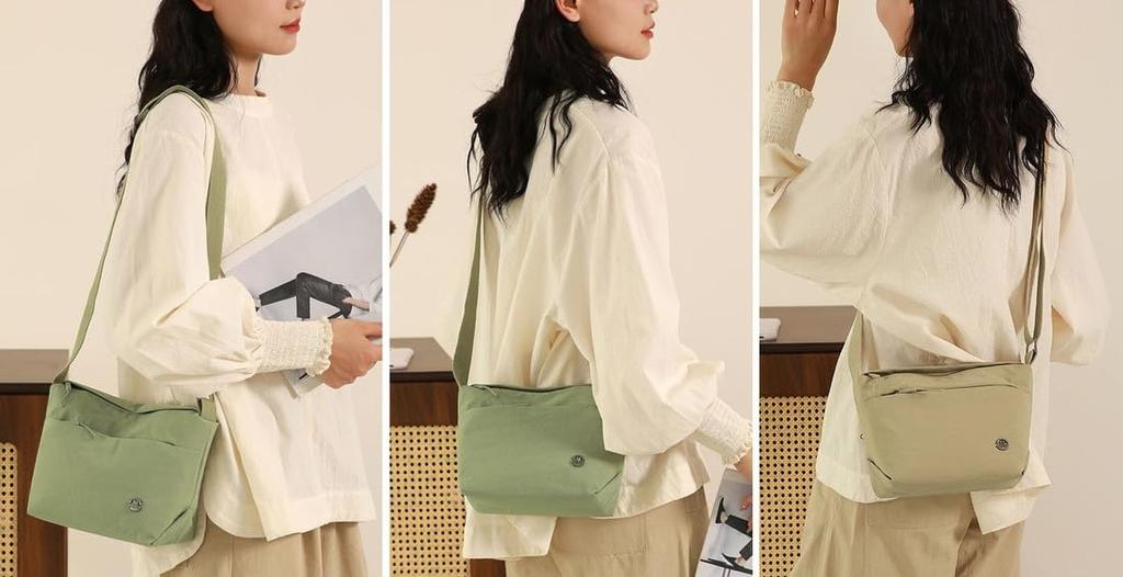 Jamport Wrinkled Nylon Compact Crossbody Shoulder Bag for Women (Off White)