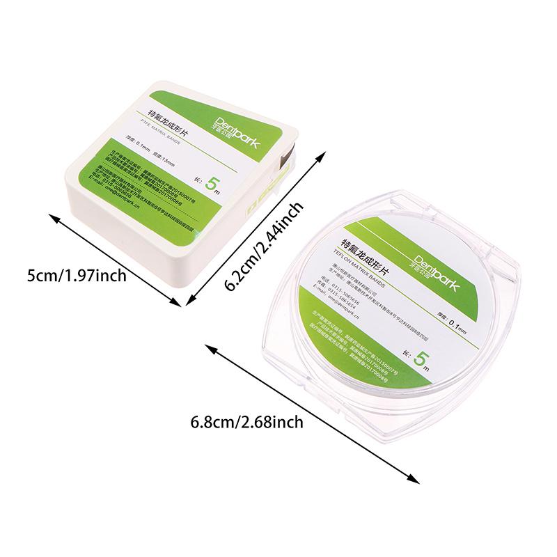 5M Dental Teflon Matrix Bands White Ptfe Raw Material Belt Contoured Matrices Thickness 0.1Mm Dentistry Materials