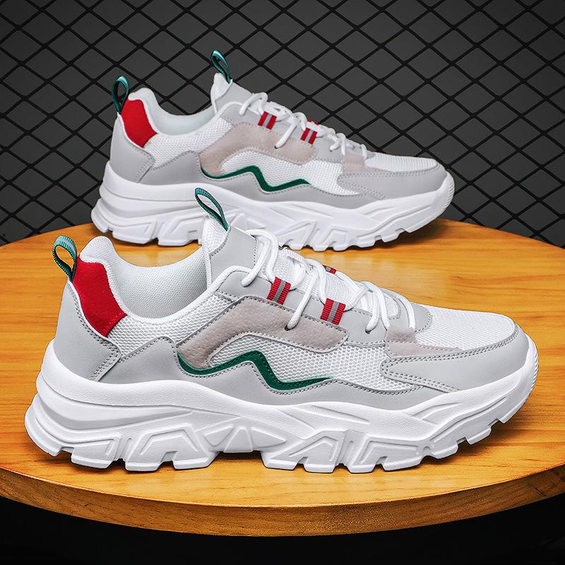 Ultra-light mesh breathable couple shoes inner height increase lightweight dad shoes comfortable casual sports shoes