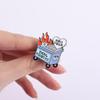 Fire Your Opinion Enamel Pins Fire Garbage Can How Your Email Find Me Brooch Lapel Badges Cartoon Jewelry Gift for Kids Friends