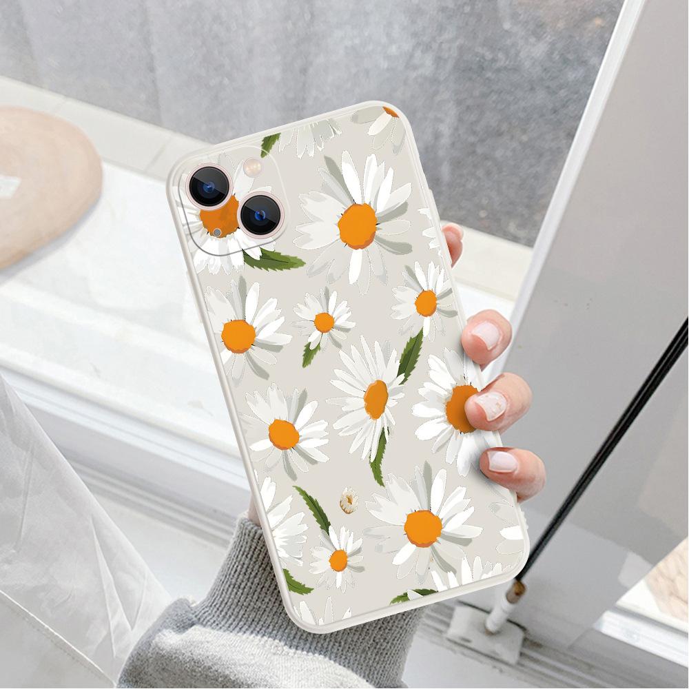 Oil Painting Wind Small Daisy Suitable for Apple 16promax Anti-drop Mobile Phone Case iPhone17 Silicone Soft Case Protective Case