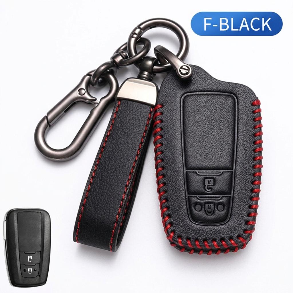 Leather Car Key Cover For Toyota Yaris Corolla RAV4 Prius Hilux Prado Fortuner Camry Avalon Tacoma Remote Fob Protector Shell