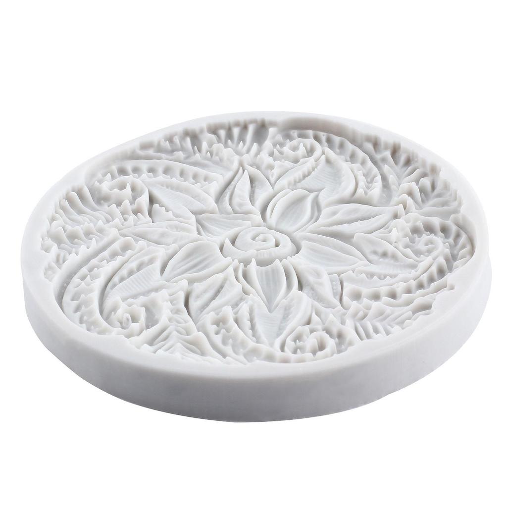 Embossed Flower Silicone Molds Embossing Mat Textured Fondant Mold Cake Decorating Tools Cupcake Topper Candy Chocolate Gumpaste Mold