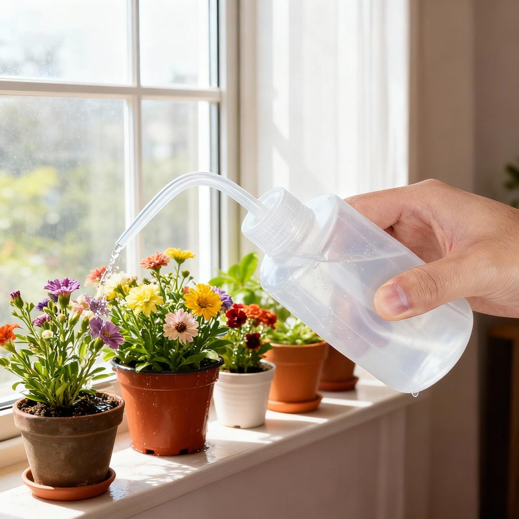 250/500/1000mL Plastic Squeeze Bottle with Scale Labels Watering Tools Watering Can White for Indoor Plants Cleaning Washing