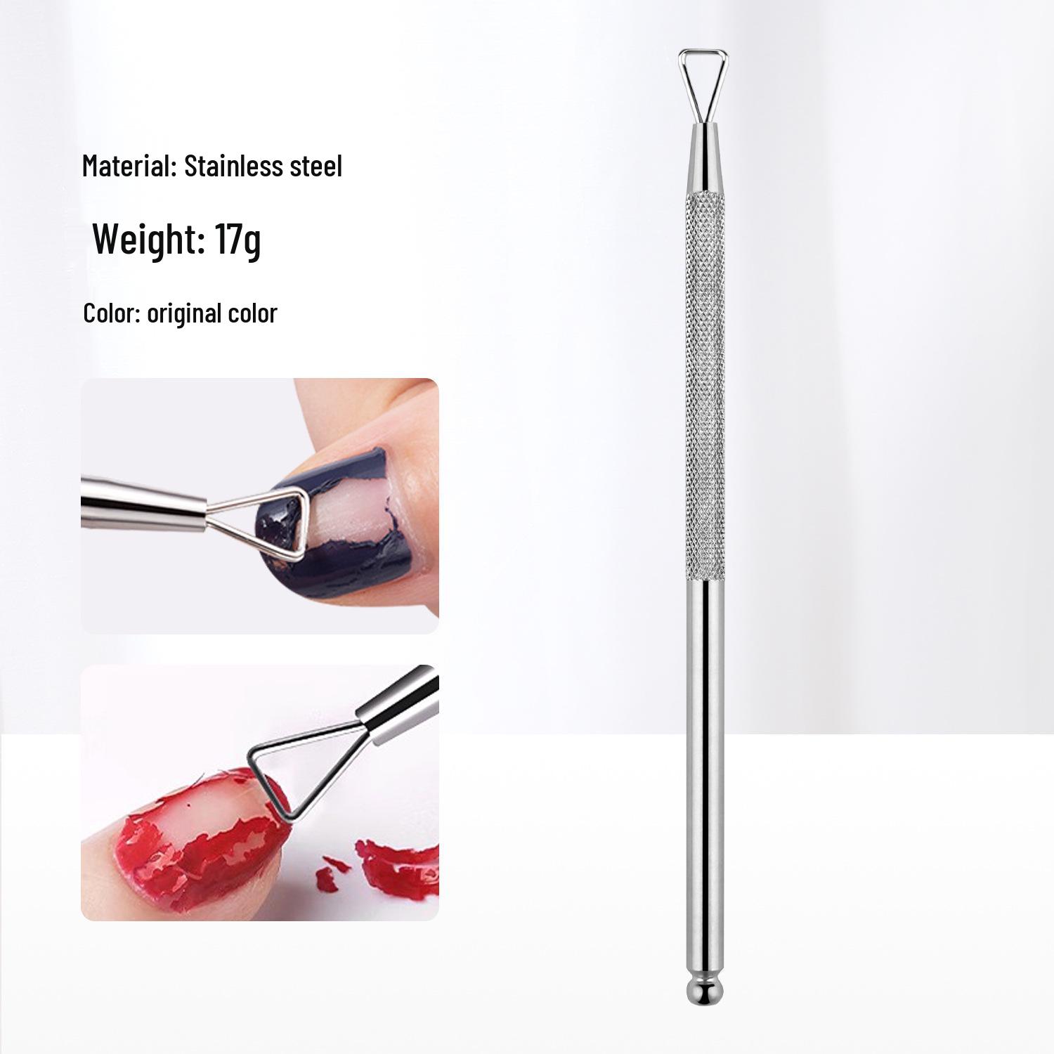 Stainless Steel Nail Polish Remover File - Multi-functional Degreaser Beauty Tool for Beginners