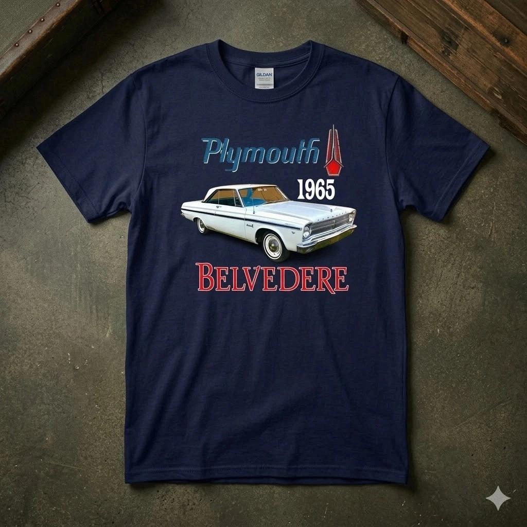 1965 Plymouth Fury II T-Shirt Retro Classic Auto Graphic Tee L