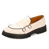 Plattformsko Loafers Sko Herre Bryllupssko med tykk såler Svart Formell Business Sko Slip-on Lær Øk Stor Størrelse 38-48