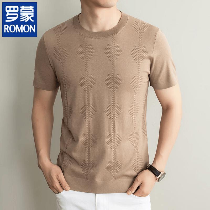 

ROMON Men s Premium Silk-Linen Blend Knit Polo Shirt 54/120