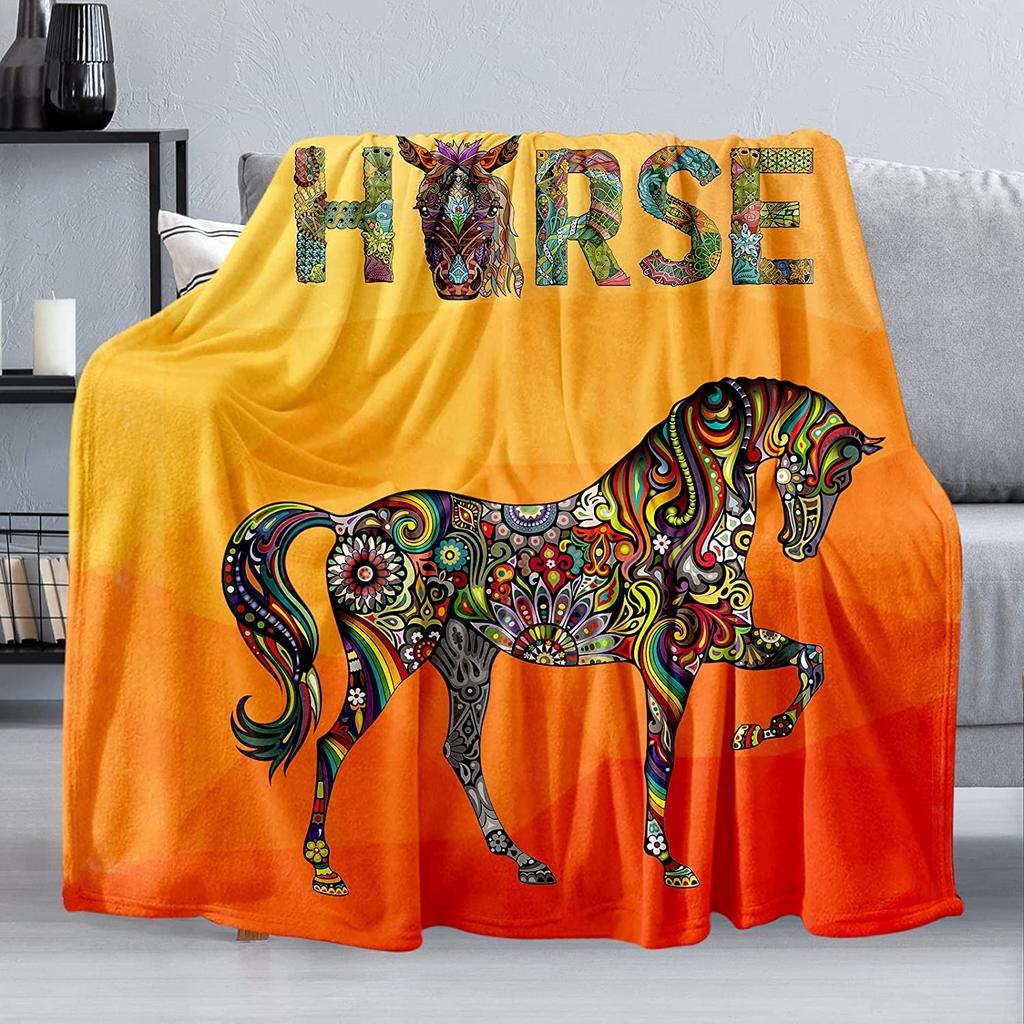 Ethnic Elephant Tribal Stylized Ornament Soft Throw Blanket Lightweight Flannel Blanket for Couch Bed Sofa Travelling Camping for Kids Adults
