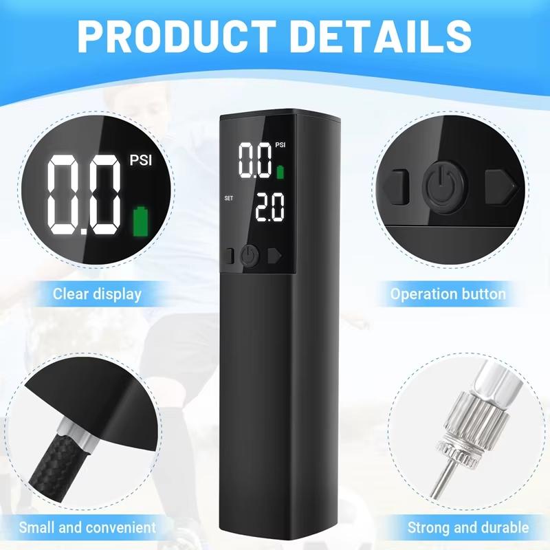 Electric Pump For Balls Fast Inflation Portable Low Noise Powerful Air Ball Pump USB Intelligent LCD Display Screen
