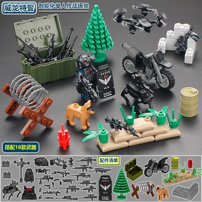 New building block Delta Veyron special police Jiaolong special forces Army Marine Corps mini humanoid doll birthday gift toys