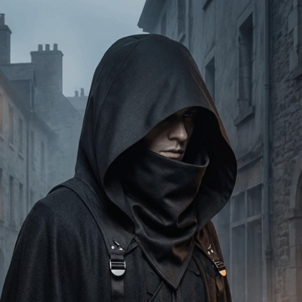 Cowl Style Medieval Hooded Cloak Hat Ethnic Fantasy Vintage Pirate Cosplay Cap Role-playing White