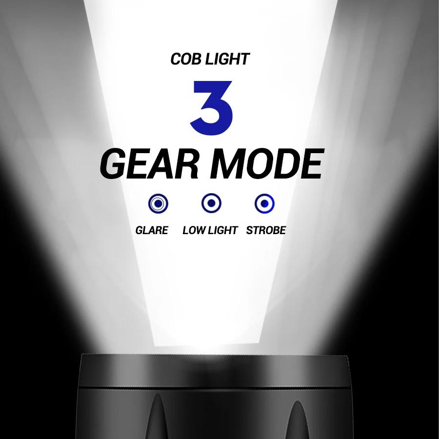 EDC Flashlight Rechargeable T6 LED Zoomable Cob Tactical Torch IPX4 Waterproof Handheld Light,Outdoor Camping Hiking Emergency