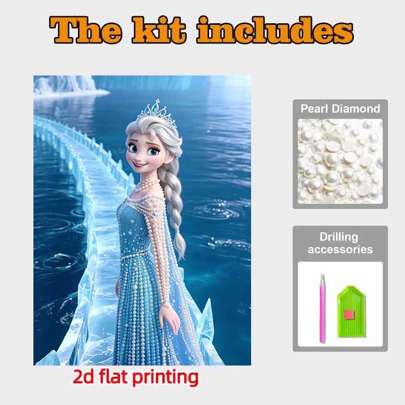 Disney Pearl Painting Elsa Anna Kitchen Edition DIY Pearl Painting Gem Art Pearl Dot Painting Picture Crafts Adult Beginner Gifts Home Decor