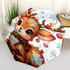 1pc Christmas Deer Automatic Folding Umbrella, Portable 3-Fold Design with Snowflake Pattern, Ideal for Fans, Travelers, Daily Use, and Festive Gifts.