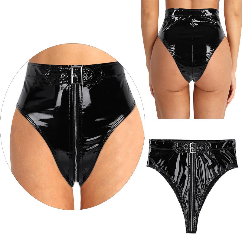 Women Latex Hot Pants Faux Leather Booty Shorts Underwear Lingerie Nightclub Panties Clubwear