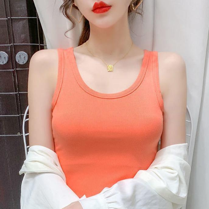 Plus Size Modale Knitted Summer Tank Top Simple Design Vest for Women