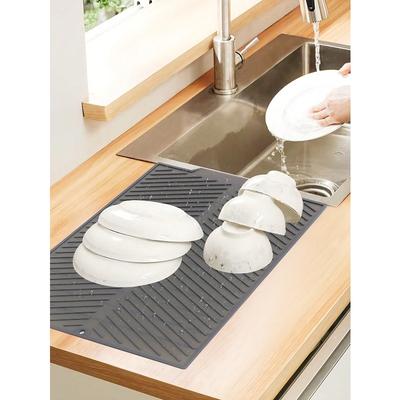 1pc Silicone Dish Drying Mat,Kitchen Utensil Drainage Mat Silicone Drain Pad For Kitchenwares And Tablewares