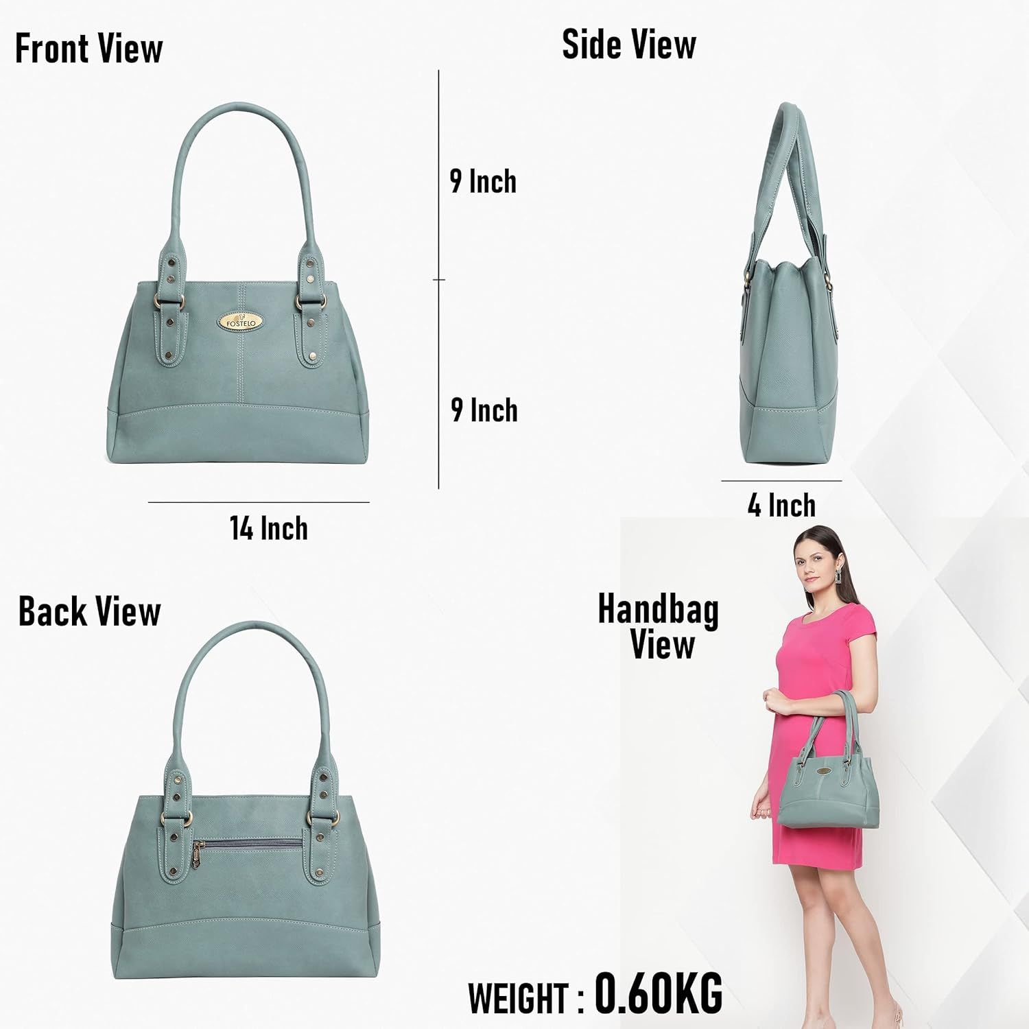 Женская сумка Catlin из искусственной кожи (большой) 9 x 14 x 4 in серый — фото 18