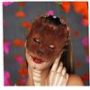 Masquerade Theme Halloween Party Furry Fox Half Mask Animal Cosplay Make Up
