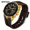 SANDA G Style Men Sport Watch Luxury Waterproof Chronograph Quartz Wristwatches LED Analog Digital Date Week Multifunction Clock