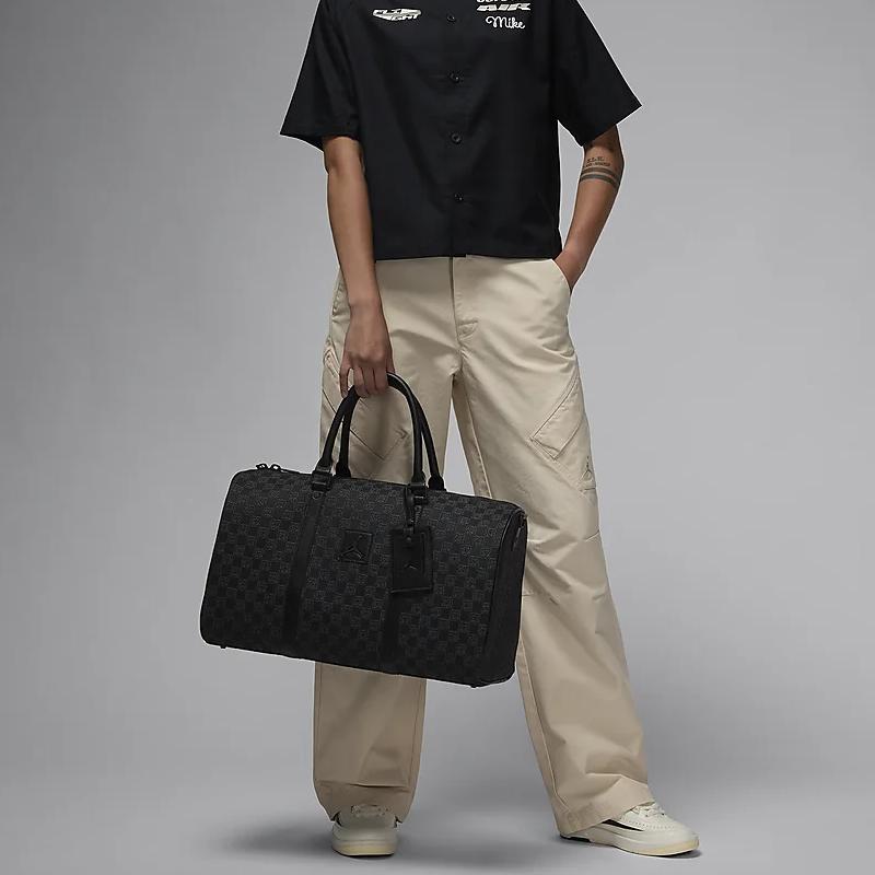 Jordan Monogram Polyester Travel Bag Unisex Black Jordan FJ6787-013