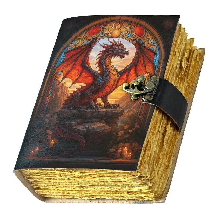 Dragon Leather Journal: Handmade Book of Shadows with Key Lock