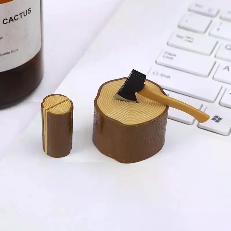 1/12 Dollhouse Simulation Axe Wooden Stake Model Dollhouse Miniature Farm Decoration Toys Dolls House Micro Scene Photo Props
