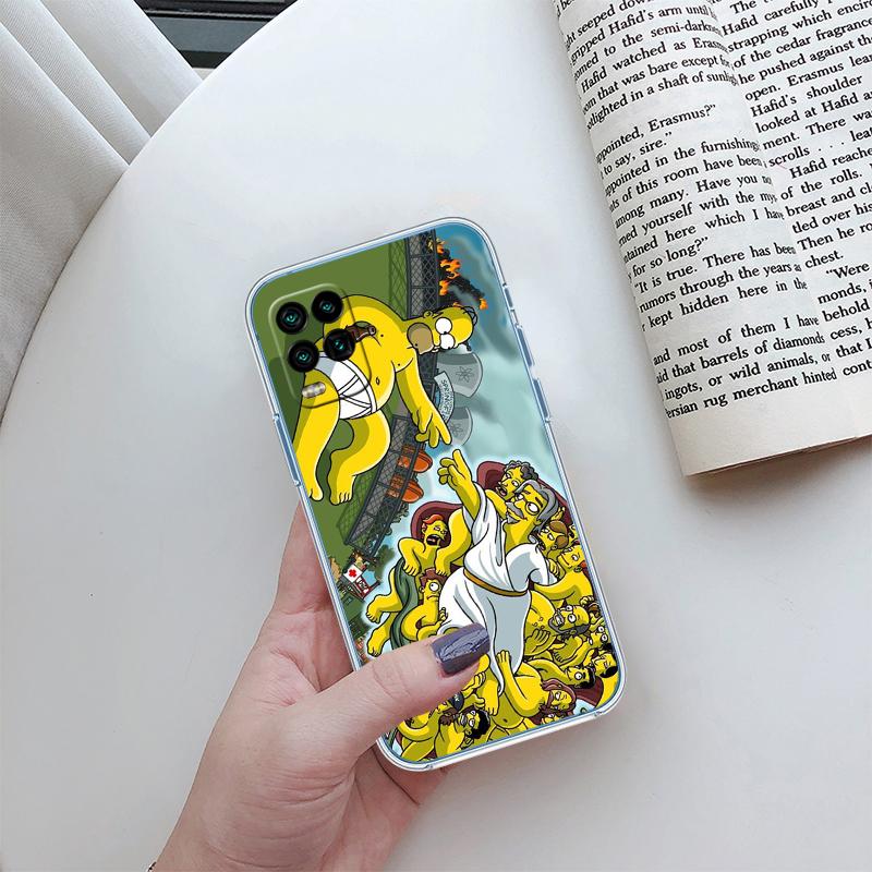 S-Simpsons-Art Transparent Phone Case for Motorola Moto G7 G8 G9 G84 G85 G73 G24 G15 Z2 Play Power Plus