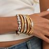Salircon 6 Pcs Punk Trendy Irregular Geometry Bracelet Set for Women Men Creative Handmade Metal Stack Hand Chain Couple Jewelry