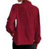 Women's Elegant Solid Color Lapel Shirt - Spring 2024, Long Sleeve, Button-Up, Loose Fit