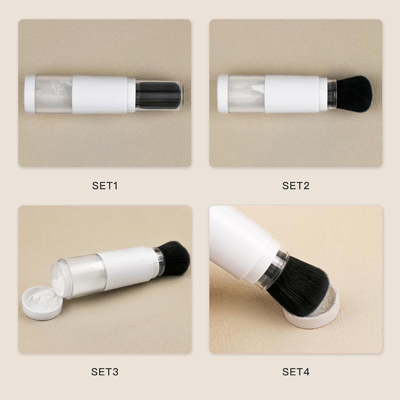 Multifunktionaler 2-in-1 Foundation-Pinsel Make-up-Pinsel Leerer Reise-Rouge mit nachfüllbarer Puderdose Make-up Schönheitswerkzeuge