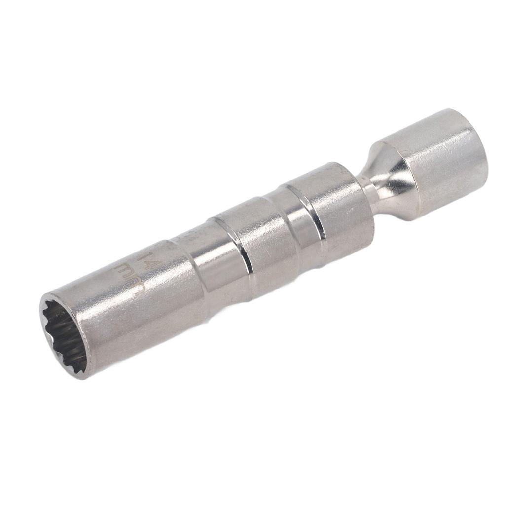 Universal Sparking Plug Socket CRV 14mm 12 Point Magnetic 38in Square Hole Rustproof Sparking Plug