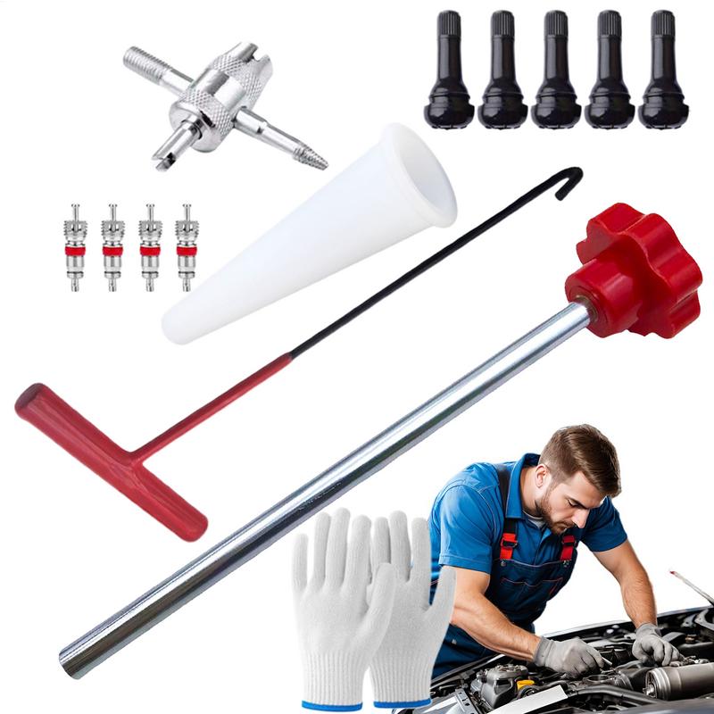 13PCS Tire Valve Tool Kit Tire Valve Stem Core Quick Change Replacement Tool Kit For Car Motorcycle Valves Repair Tools