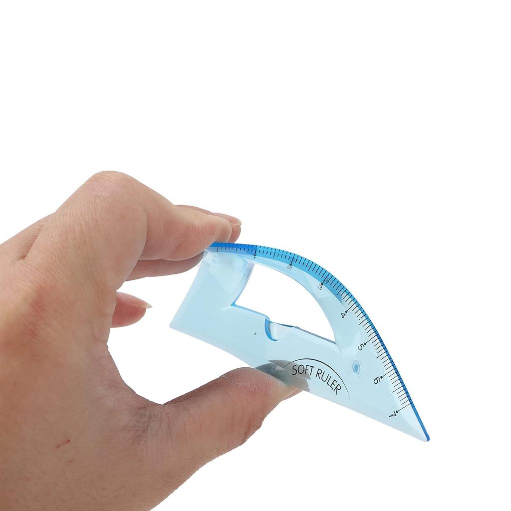 4 Pieces Math Geometry Tool Set Kids Transparent Angle Length Measuring Tools Geometry Set for Kids, Includes Plastic Clear Ruler, Protractor,