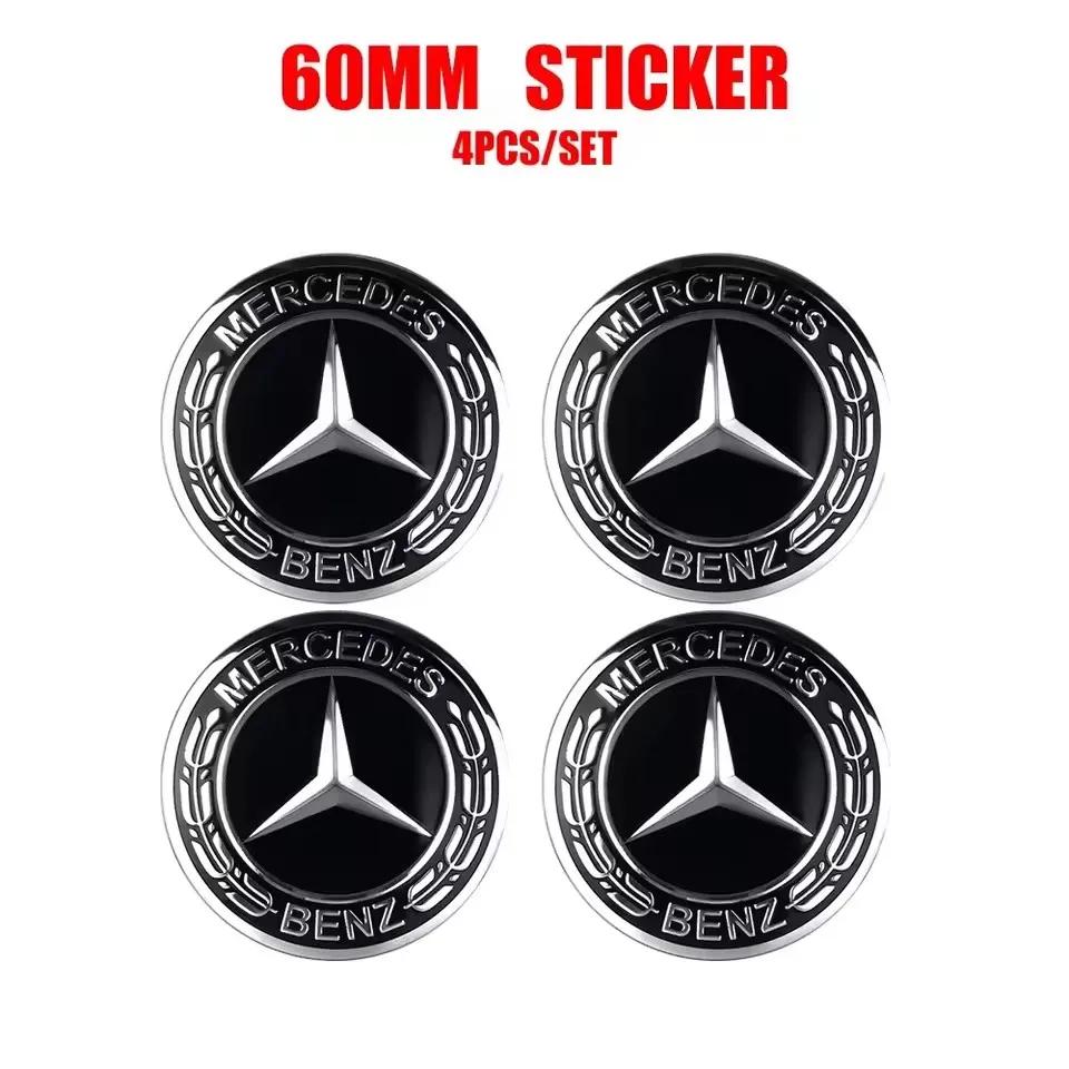 4 szt. 56/60/65 MM 56 mm Naklejka na środek koła samochodowego Kołpak do Mercedes Benz AMG W204 W205 Amg W211 Smart Fortwo 451 W203 W222