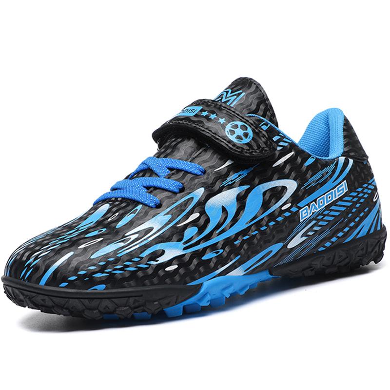 Kids Football Shoes Shock Absorption Anti-skid /Wear-resistant Long Spike Outdoor Sports Training Football Shoes for Boys