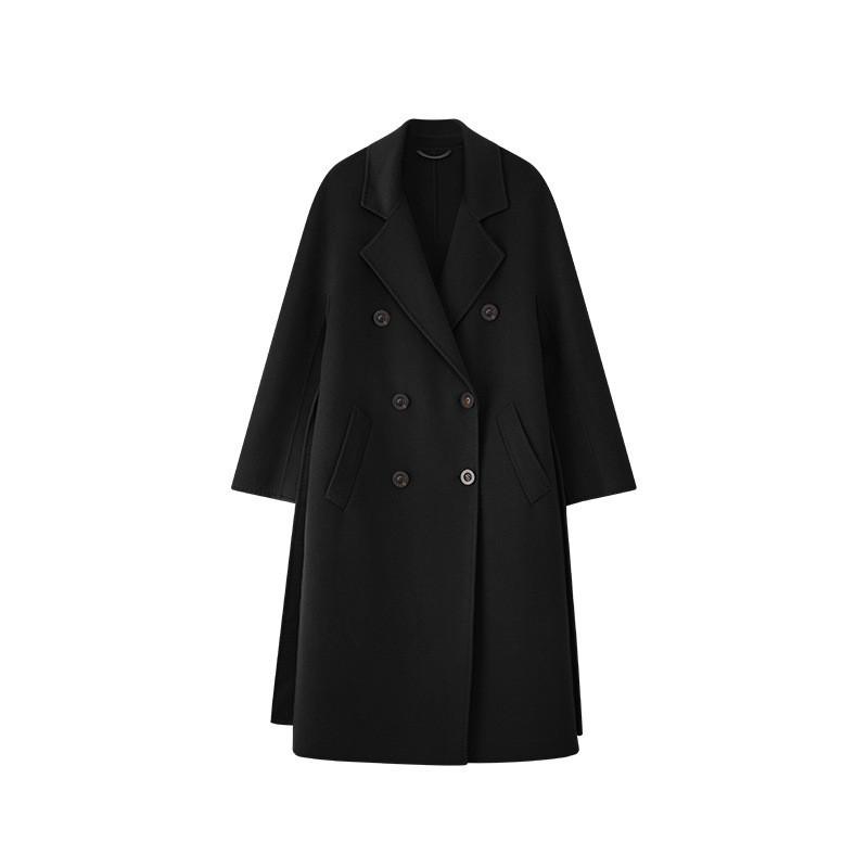 

Женское классическое двустороннее кашемировое пальто Max801 - Длинное двубортное пальто для осени/зимы Large