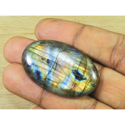 26X42X7MM Natural Labradorite Oval Crystal Cabochon Loose Gemstone 70Cts. SK-3342