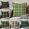Classical Green Tartan Design Plaid Cushion Cover Throw Pillow Cover Hidden Button Durable Polyester Chair Cushion