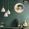 2D Round Aluminum Metal Wall Art, Girl with Mosque and Crescent Moon, Eid Al-Fitr Holiday Home Decor, 8x8 Inches, 1pc