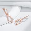 Glossy Rhombus Dangle Earrings For Women Trend  Rose Gold Color Natural Zircon Accessories Daily Fine Jewelry
