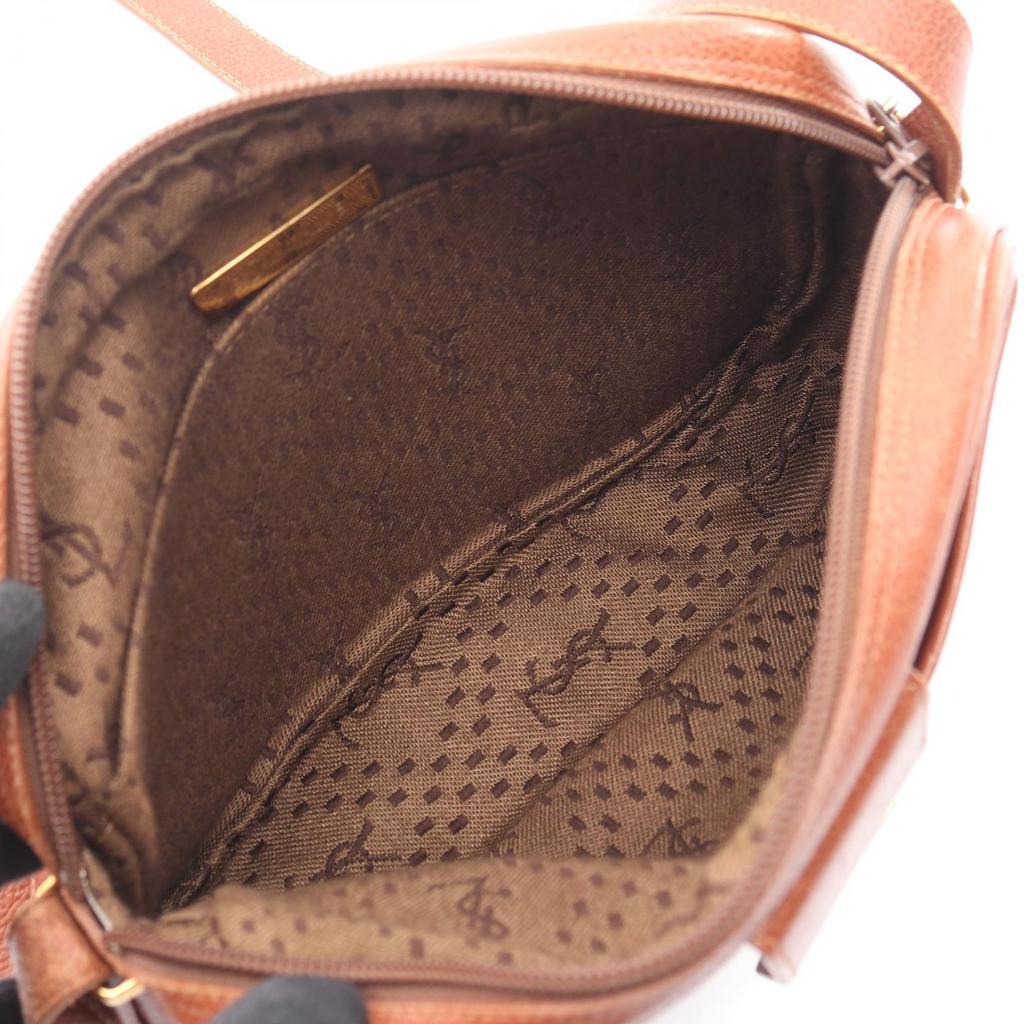 Used SAINT LAURENT PARIS Shoulder Bag leather Brown Used Women