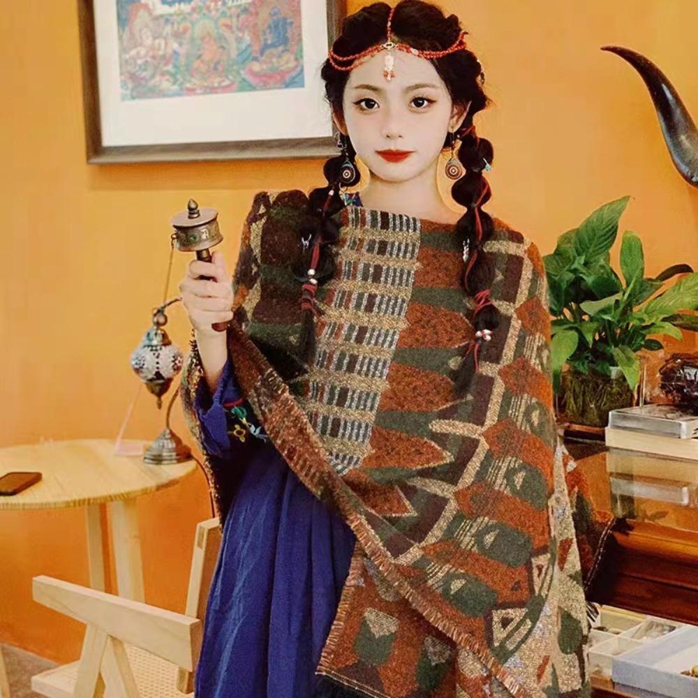 

Утолщенная кашемировая шаль, двусторонняя плюшевая накидка, шарф, модная флисовая шаль