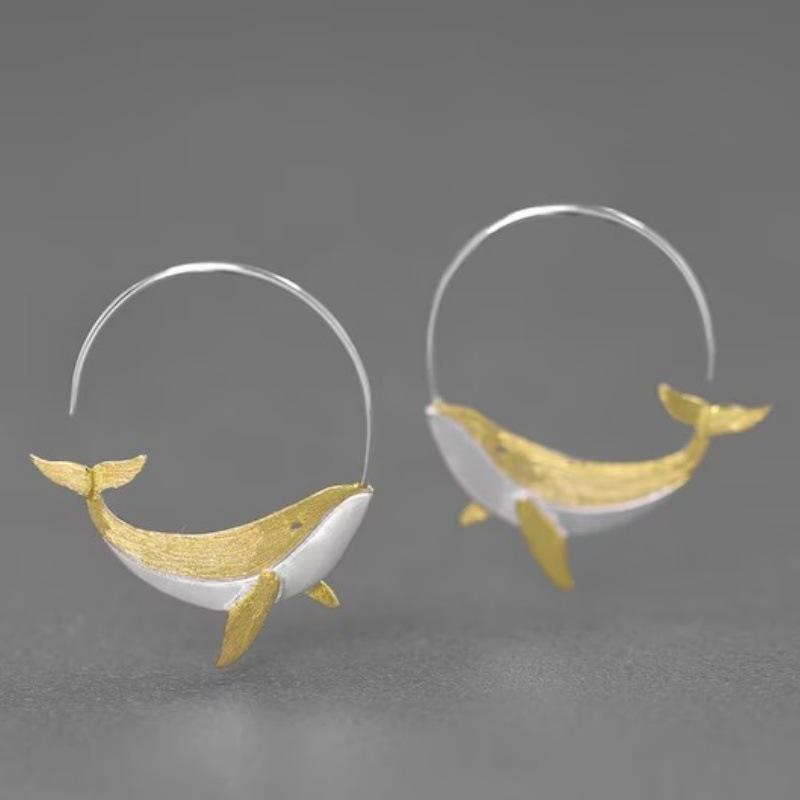 A Pair of Stylish Dolphin Print Retro, Stylish and Creative Women's Earrings