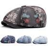 New Fashion Bohemian Tropical Print Vintage Cowboy Beret Octagon Hat Four Seasons Forward Hat Unisex All Match Washed Cap